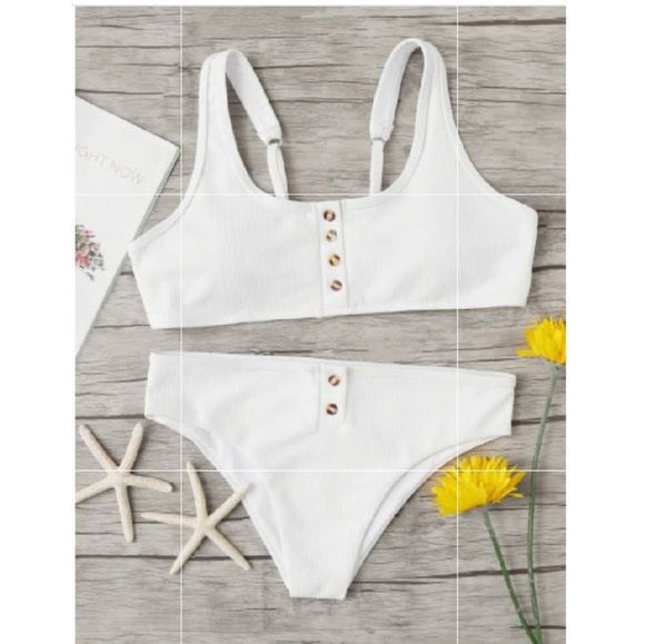 SOLD!!!     Super Cute Ribbed Button-up bikini - Picture 3 of 8